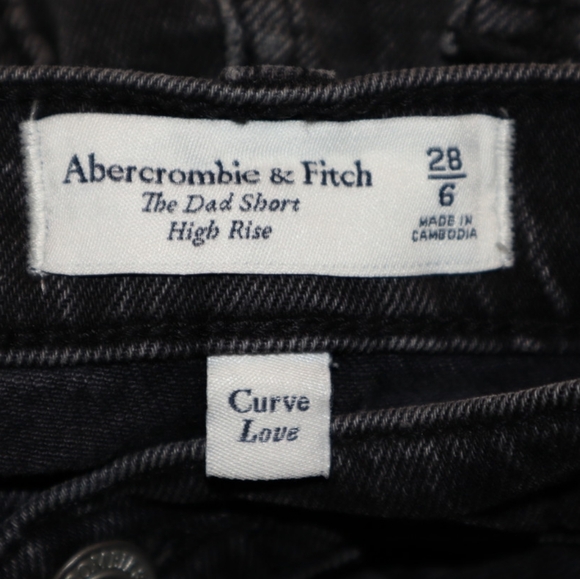 Abercrombie & Fitch High Rise Dad Short Black Size 28  NEW!! - Picture 6 of 8